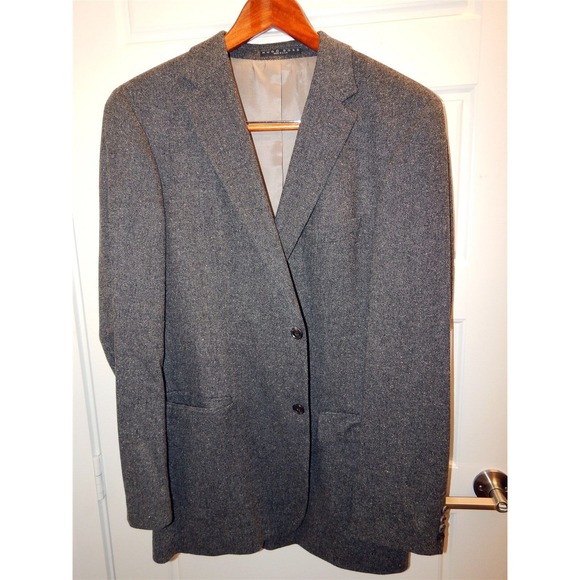 Hugo Boss Black White‎ Tic Weave Wool Blend Blazer Jacket 44 L
